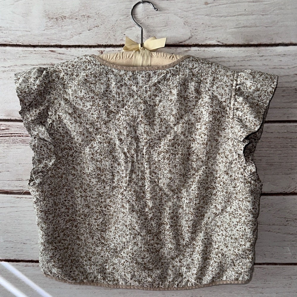 Baevely Cropped Quilted Floral Vest – Size Large 🌿🤎✨Boho Country lightweight - Picture 2 of 7